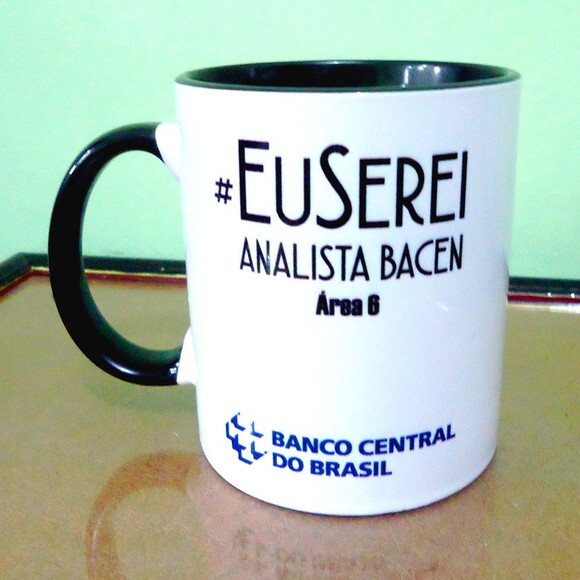 Caneca Porcelana Alça e interior Coloridos Personalizada