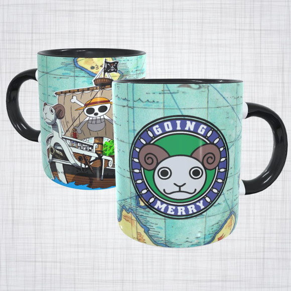 Caneca Porcelana Barco Going Merry One Piece