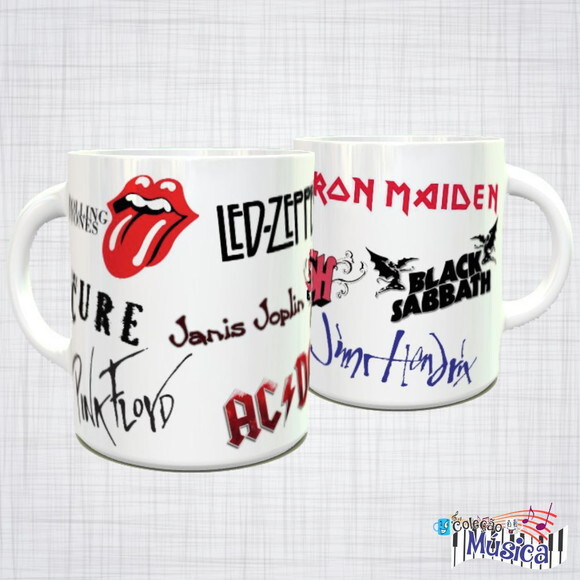 Caneca Porcelana Bandas De Rock