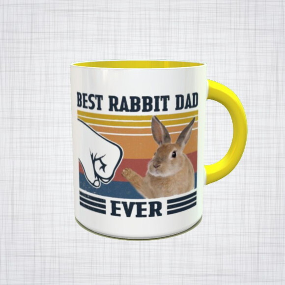 Caneca Porcelana best rabbit dad ever coelho