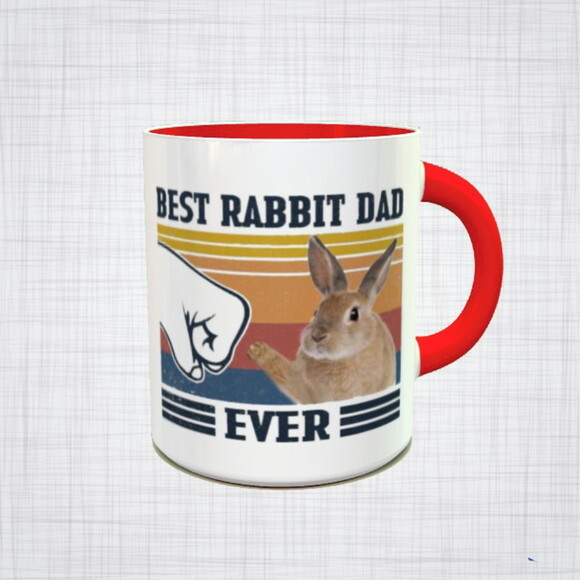 Caneca Porcelana best rabbit dad ever coelho