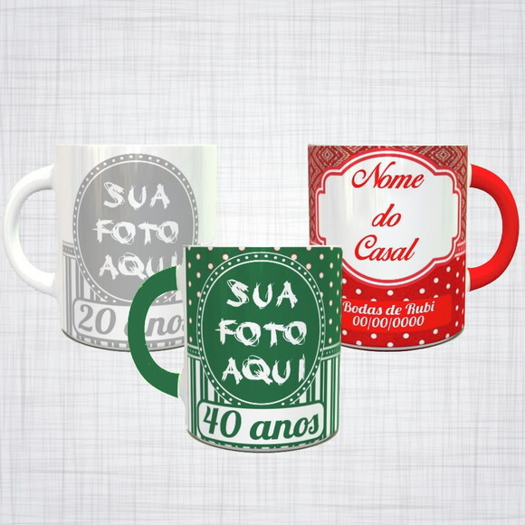 Caneca Porcelana Bodas De Casamento Personalizada