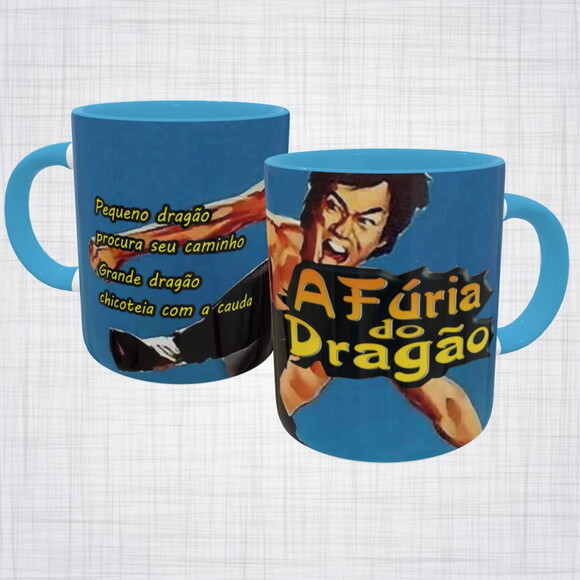 CANECA PORCELANA BRUCE LEE FILME A FÚRIA DO DRAGÃO
