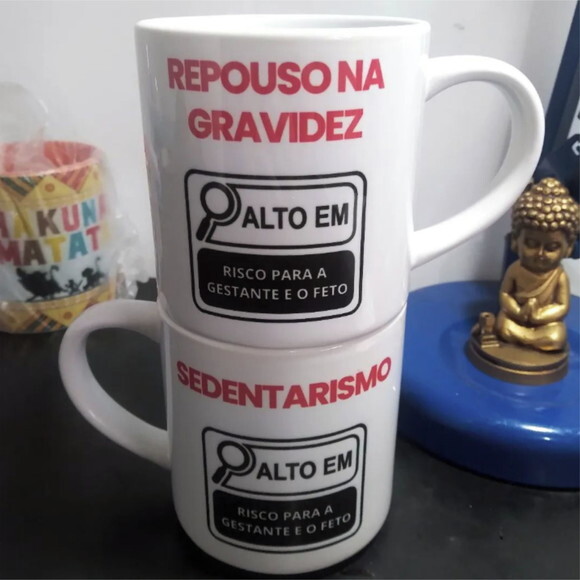 Caneca Porcelana Branca Modelo Bucks 360 ml Personalizada