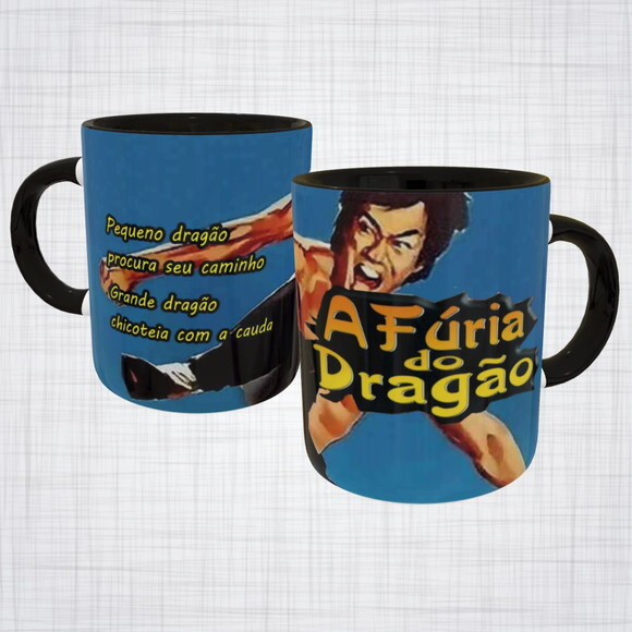 CANECA PORCELANA BRUCE LEE FILME A FÚRIA DO DRAGÃO