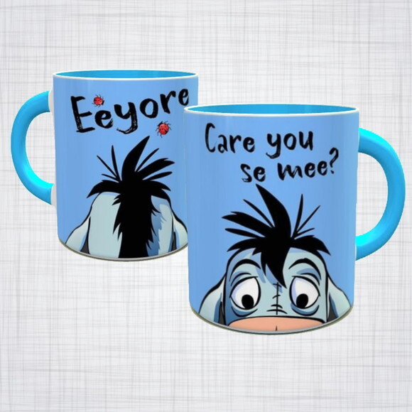 Caneca Porcelana Burro Ió bisonho ursinho Pooh
