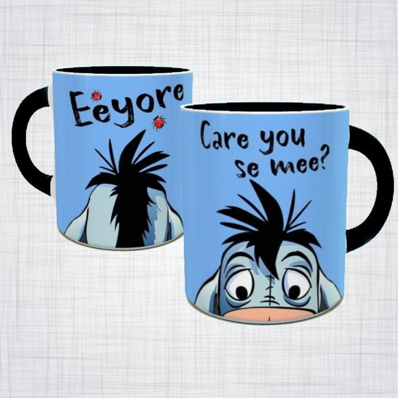 Caneca Porcelana Burro Ió bisonho ursinho Pooh