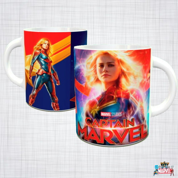 Caneca Porcelana Capitã Marvel carol danvers