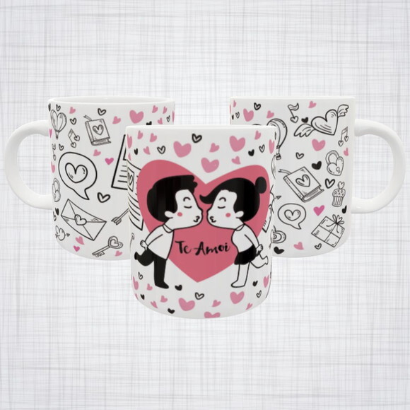 Caneca Porcelana Casal Apaixonado