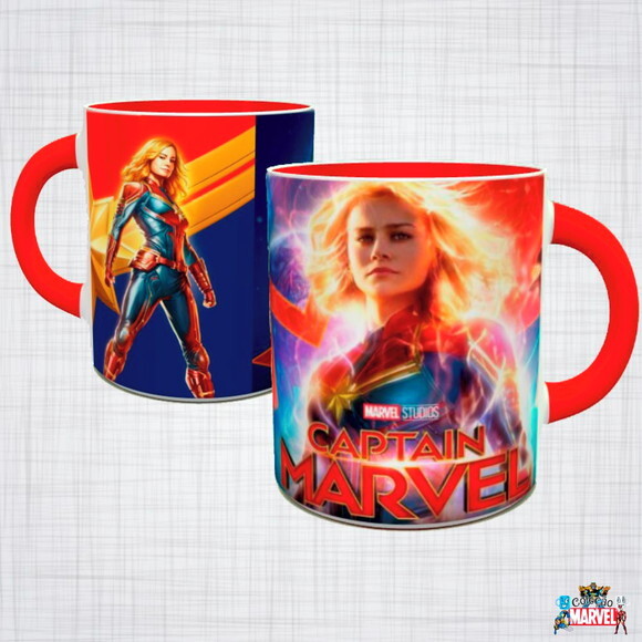 Caneca Porcelana Capitã Marvel carol danvers