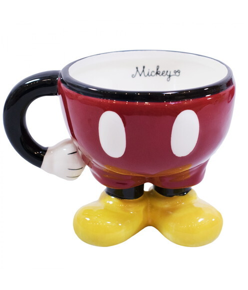 Caneca Porcelana Corpo Mickey Disney 3D