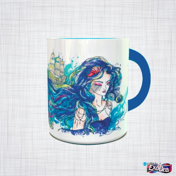 Caneca porcelana deusa do mar