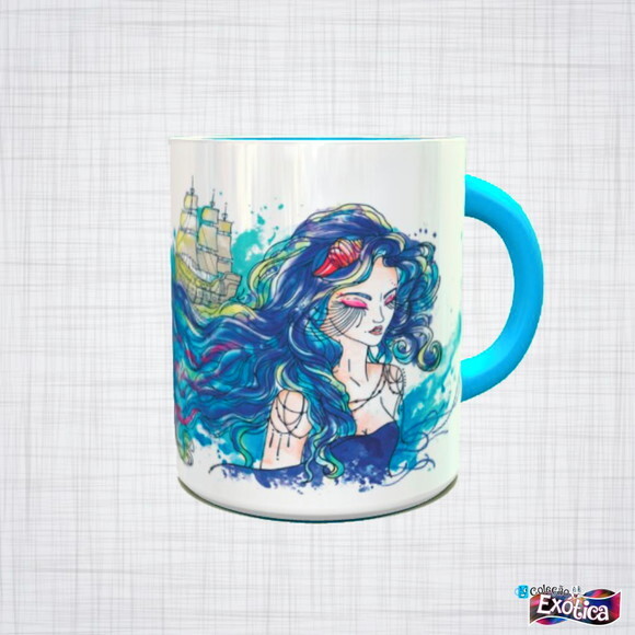 Caneca porcelana deusa do mar