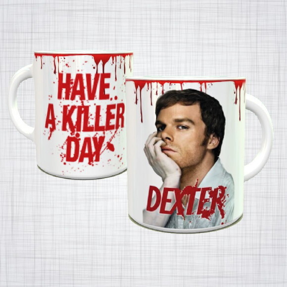 Caneca Porcelana dexter serie 2 modelos para escolher