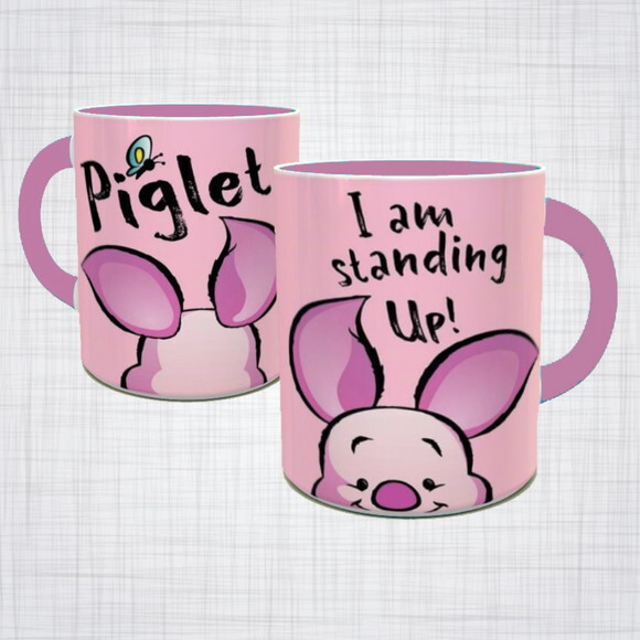Caneca Porcelana do Leitão ursinho Pooh