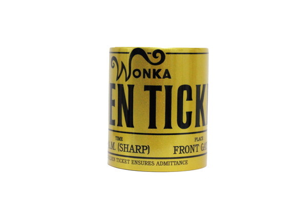 Caneca Porcelana Dourada Fabrica De Chocolate Convite Wonka