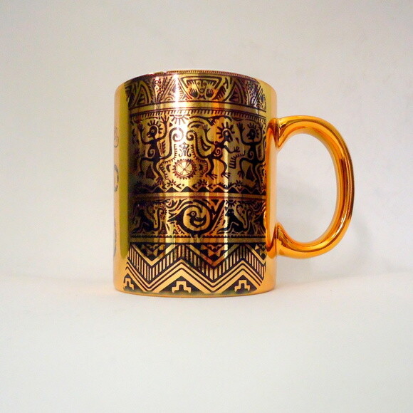 Caneca Porcelana Dourada Prata rosa Metalizada Personalizada
