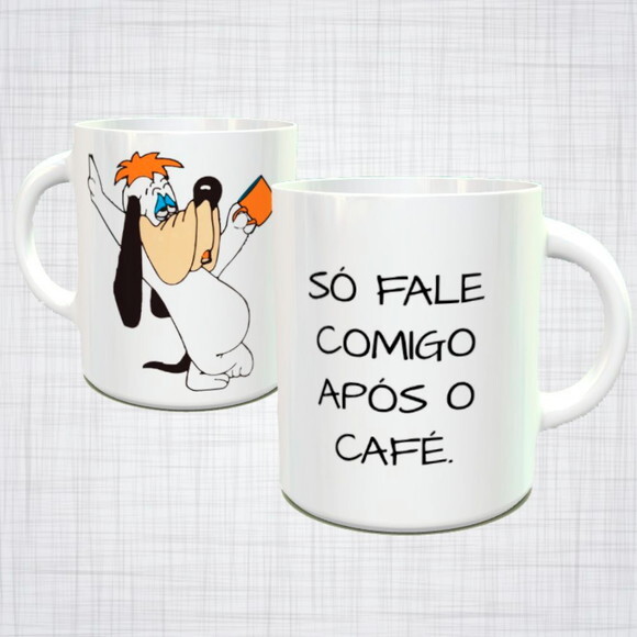 Caneca Porcelana Droopy So Fale Comigo Apos O Cafe