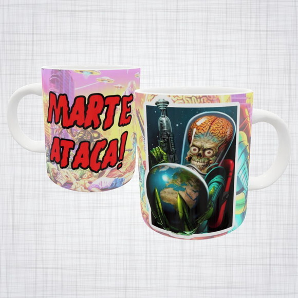 Caneca Porcelana Filme Marte ataca