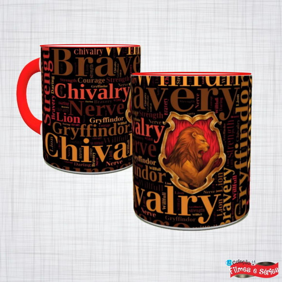 Caneca Porcelana Harry Potter Grifinória