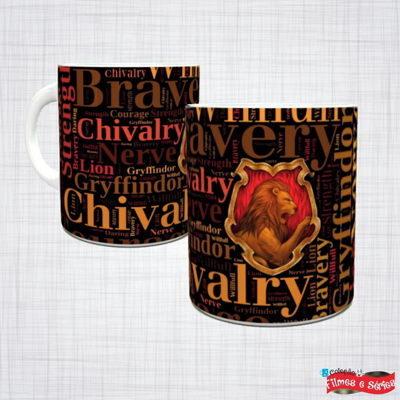Caneca Porcelana Harry Potter Grifinória