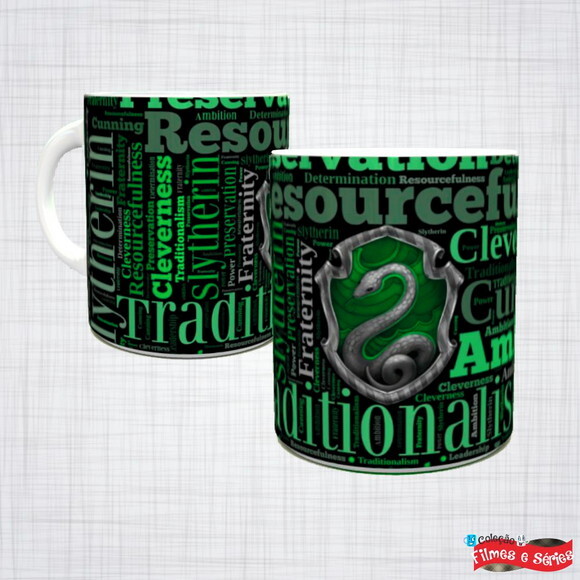 Caneca Porcelana Harry Potter Sonserina