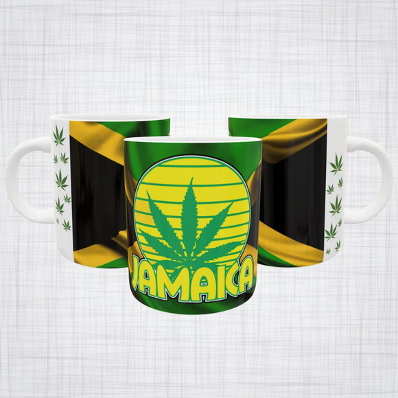 Caneca Porcelana Jamaica maconha (cannabis)