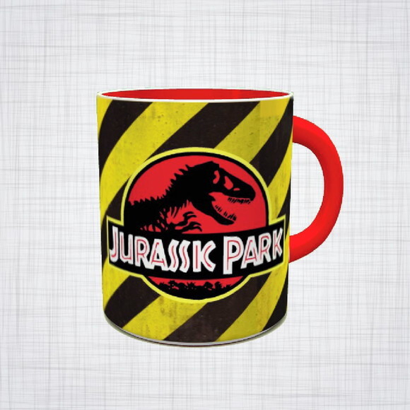 caneca porcelana jurassic park filme parque dos dinossauros