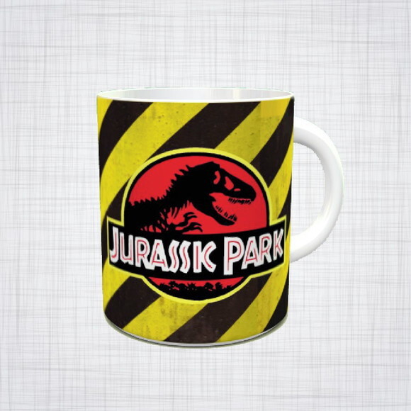 caneca porcelana jurassic park filme parque dos dinossauros