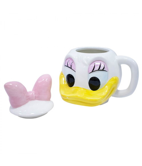 caneca porcelana Margarida disney 3D com tampa 470 ml