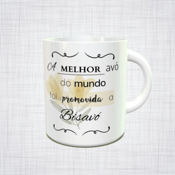 CANECA PORCELANA melhor avó do mundo foi promovida a bisavó