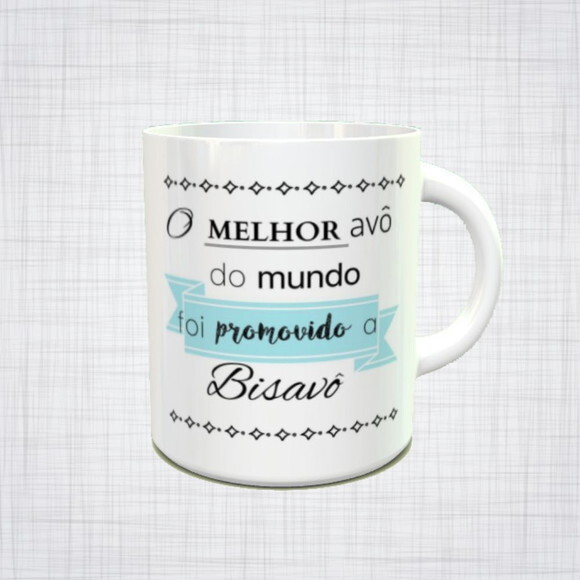 CANECA PORCELANA melhor avô do mundo foi promovido a bisavô
