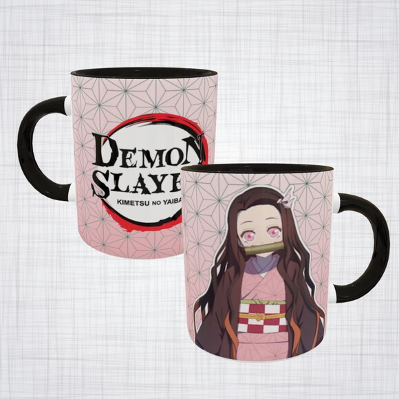 Caneca Porcelana Nezuko Kamado Demon Slayer Kimetsu no Yaiba