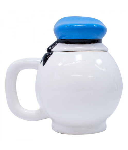 caneca porcelana pato donald disney 3D com tampa 470 ml