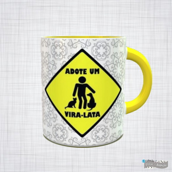 Caneca Porcelana pet se virei lata nao me lembro vira lata