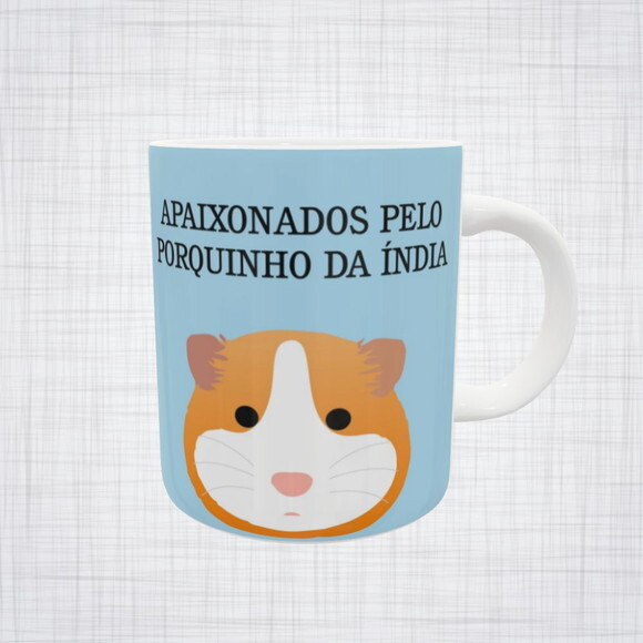 Caneca Porcelana Porquinho Da India Apaixonados