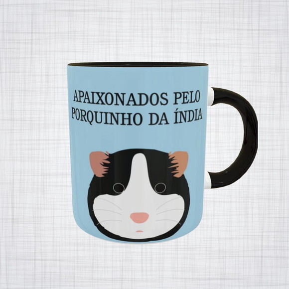 Caneca Porcelana Porquinho Da India Apaixonados