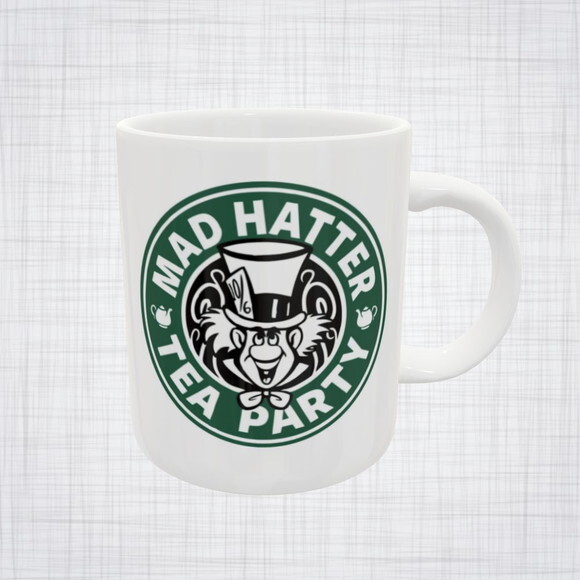 Caneca Porcelana preta Chapeleiro Maluco Disney Starbucks