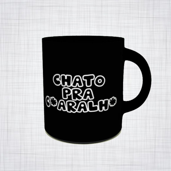 Caneca Porcelana preta chato pra... caralho