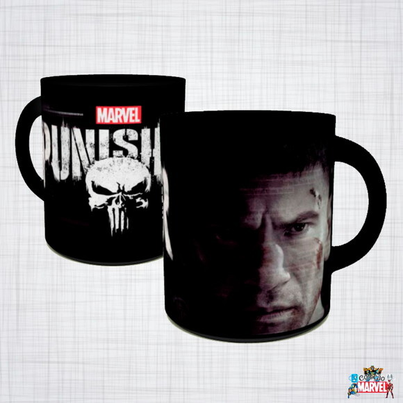 Caneca Porcelana Preta o justiceiro the punisher netflix