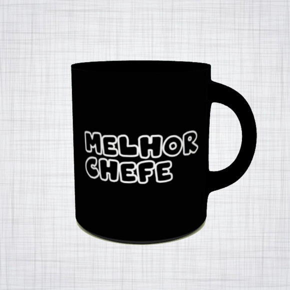 Caneca Porcelana preta melhor chefe