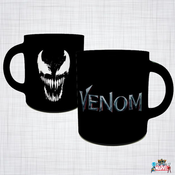 Caneca Porcelana Preta venom filme marvel