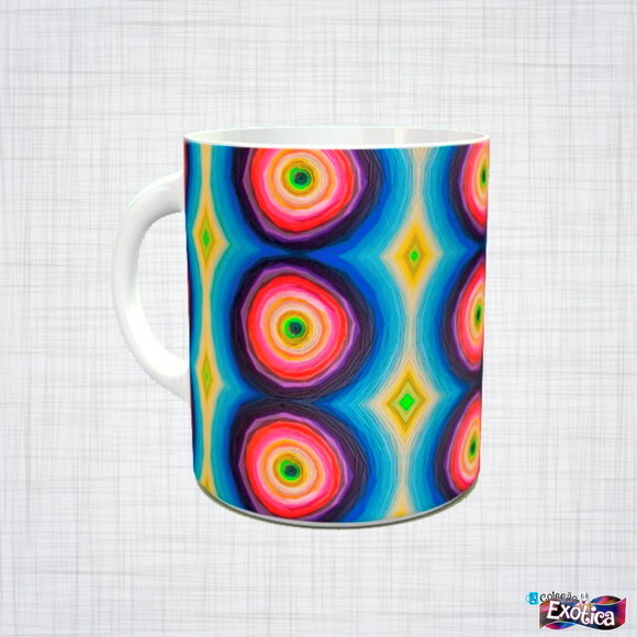 Caneca porcelana psicodelica