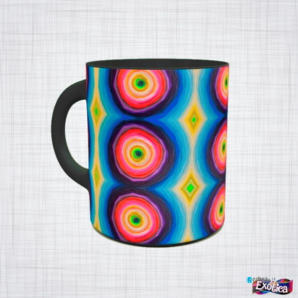 Caneca porcelana psicodelica