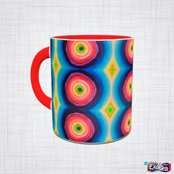 Caneca porcelana psicodelica