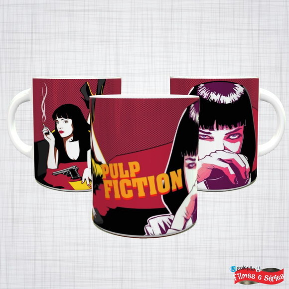 Caneca Porcelana Pulp Fiction Tempo De Violencia Uma Thurman