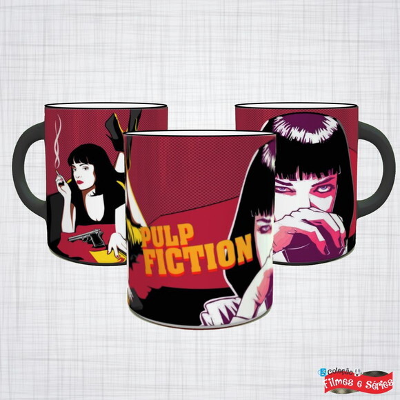 Caneca Porcelana Pulp Fiction Tempo De Violencia Uma Thurman