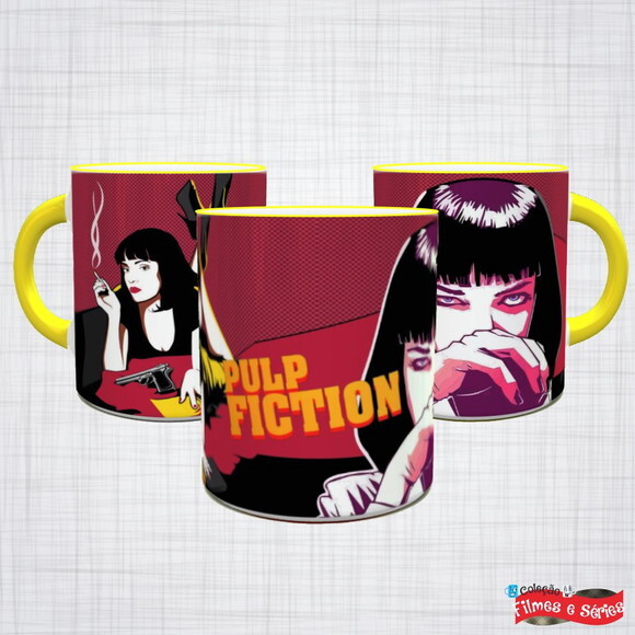 Caneca Porcelana Pulp Fiction Tempo De Violencia Uma Thurman