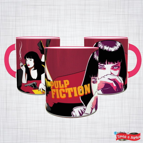 Caneca Porcelana Pulp Fiction Tempo De Violencia Uma Thurman