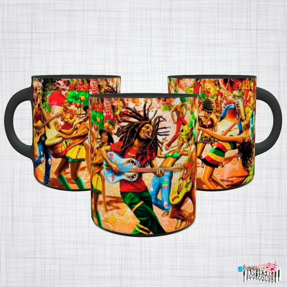 Caneca Porcelana Reggae Bob Marley Festa Reggae